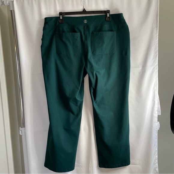 Lands' End Women’s Green XLP Flare-Leg Pants Active Comfy Pull-On Athleisure - Picture 3 of 6
